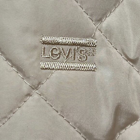 Levi's Diamond Quilted Bomber Ivory Jacket Womens Size‎ L - Picture 8 of 11